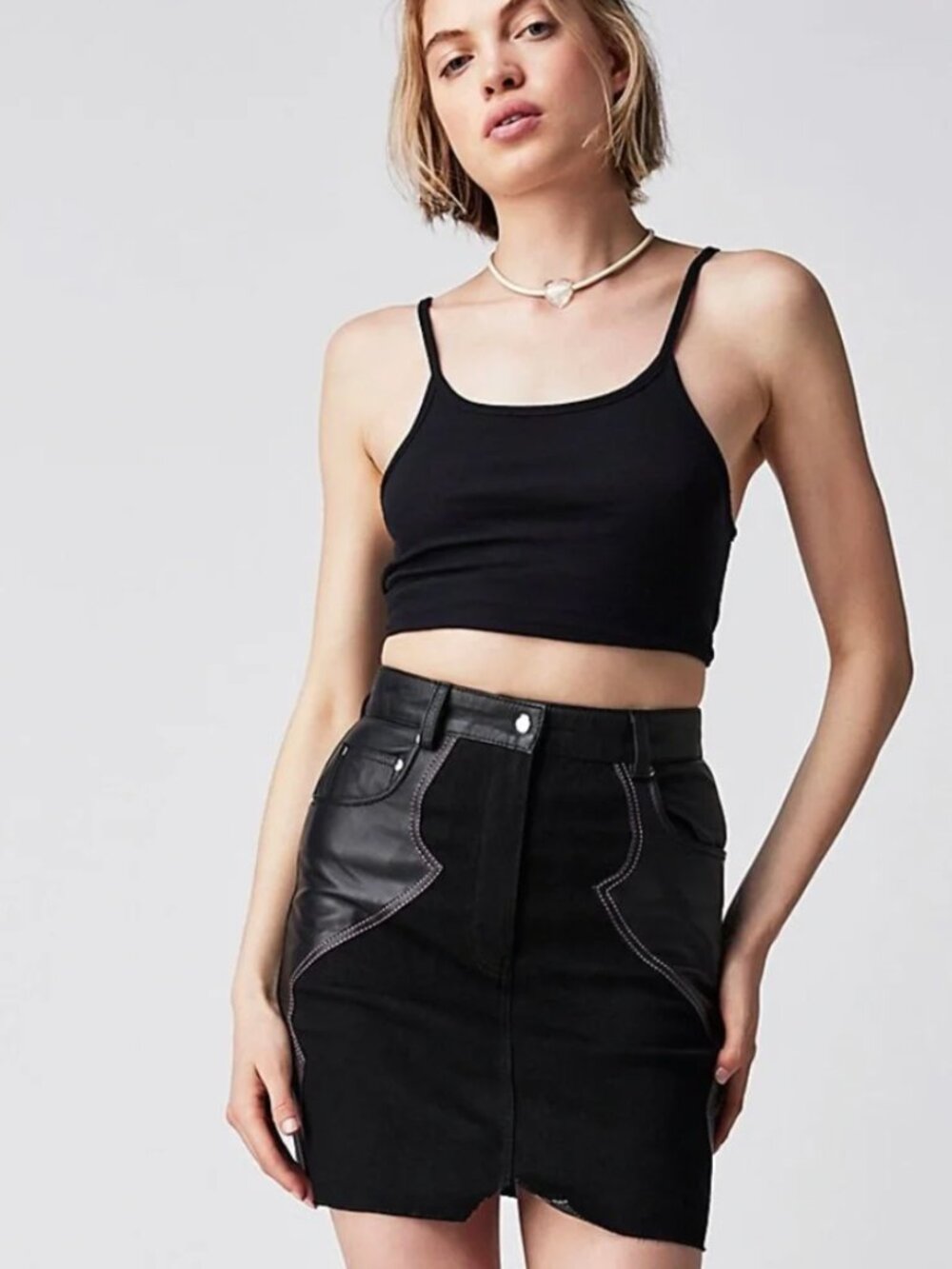Understated Leather - Lil Mama skirt in black - Size XS